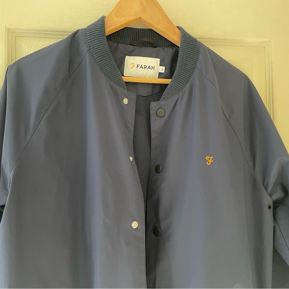 Farah Blue Bomber Jacket with Orange Detail